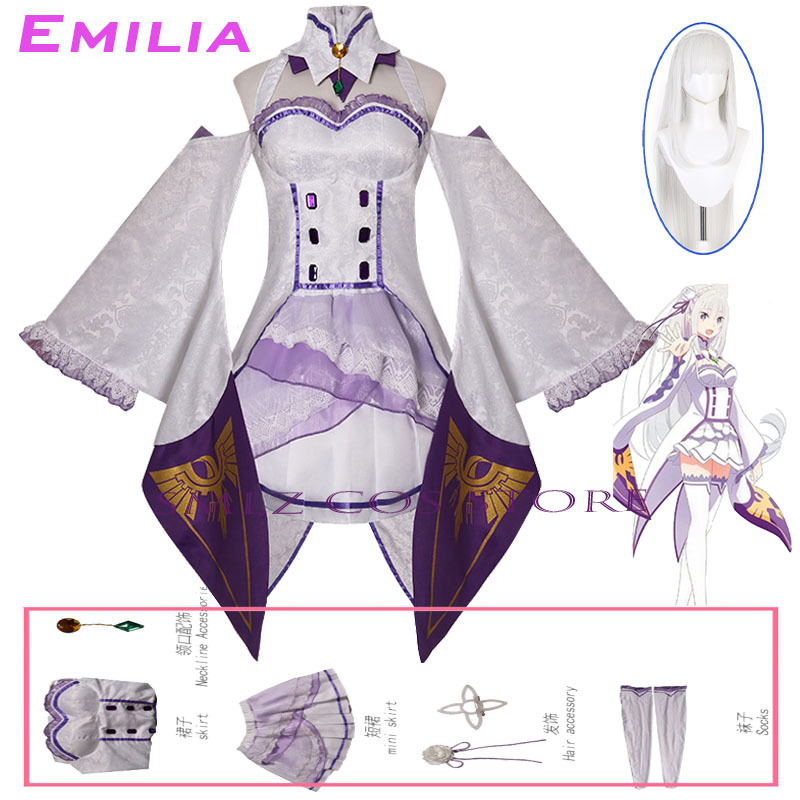 Cosplay Anime Women - Fantasia de Cosplay Emilia do Anime