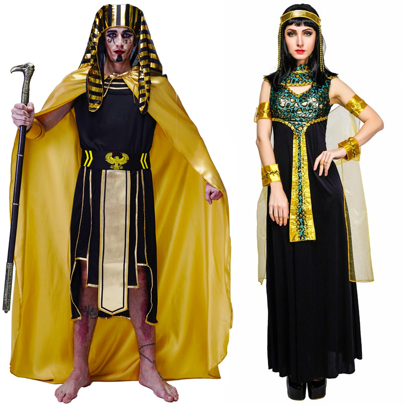 Egypt Cosplay Anime - Halloween masculino antigo egípcio rainha traje