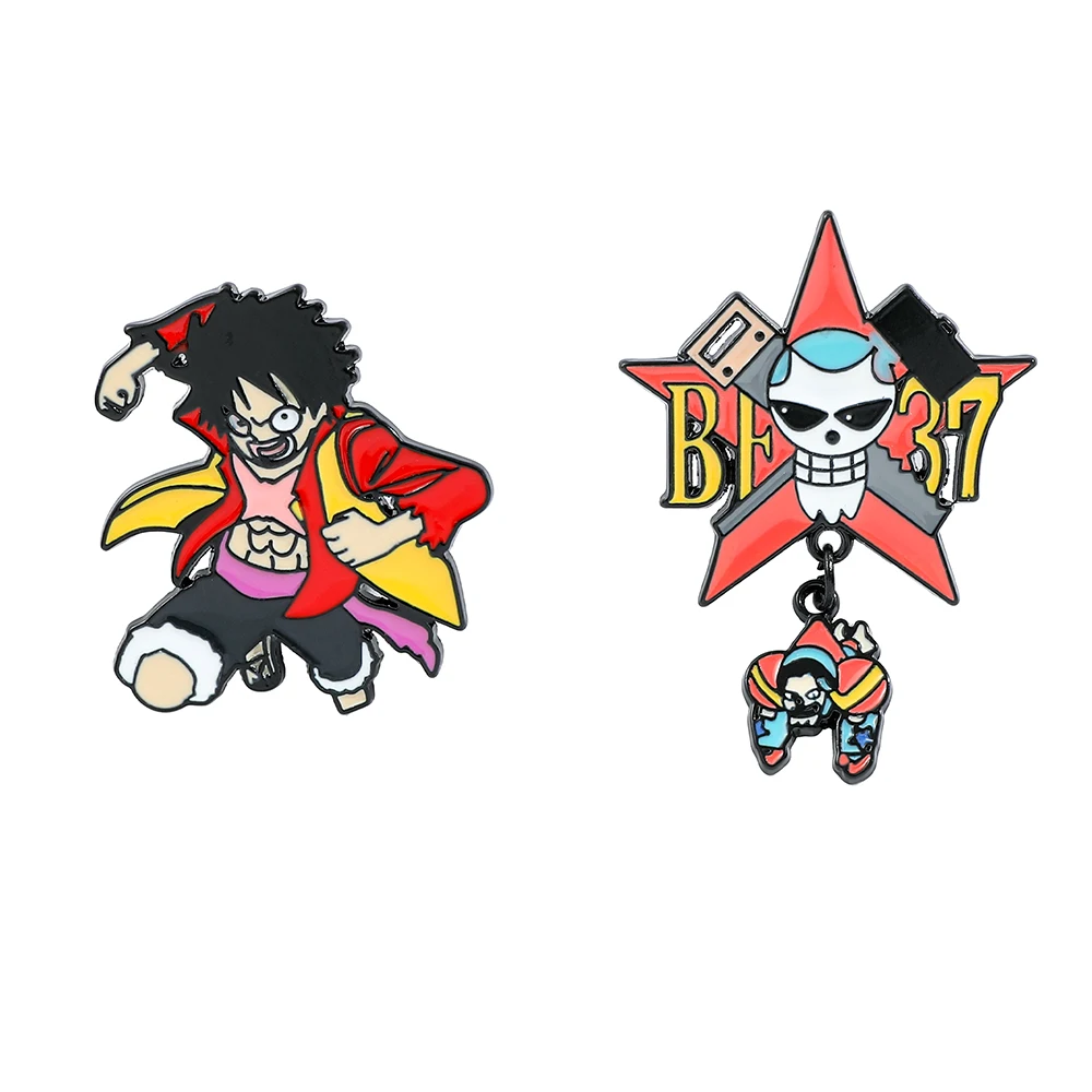 Anime Cosplay Luffy - 2 Peças Broche Criativo de Anime,