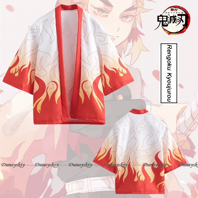 Anime cosplay traje manto kime - Demon Slayer Haori avaliação e preço