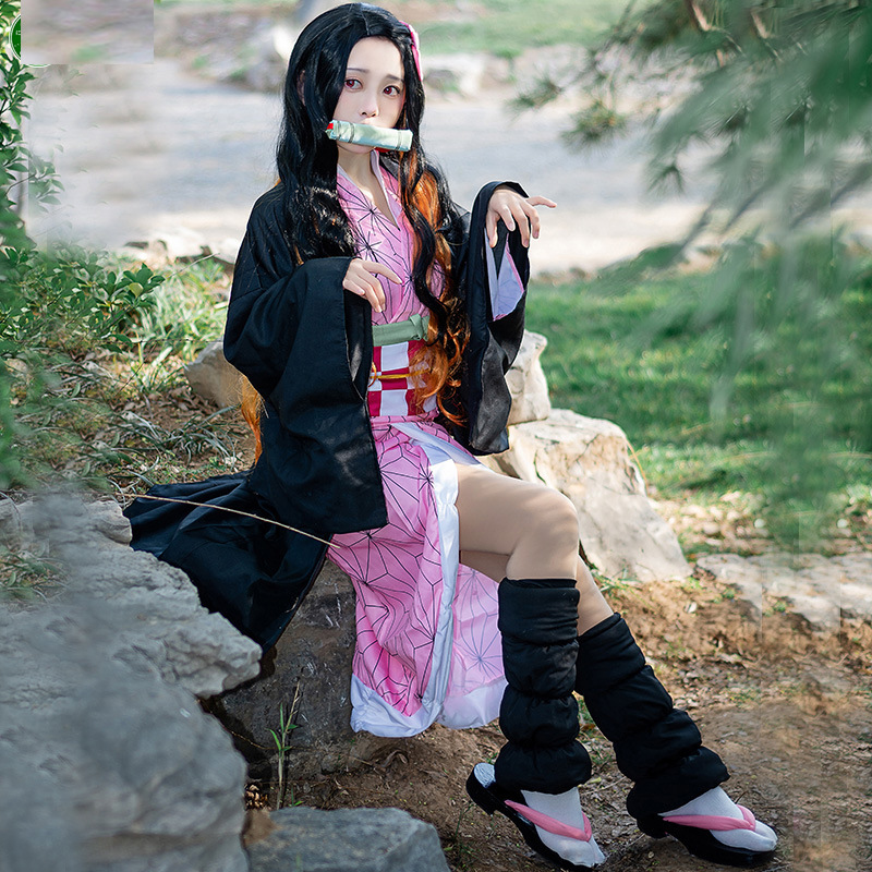 Fantasia de Cosplay Nezuko Kam - Demon Slayer Haori avaliação e preço