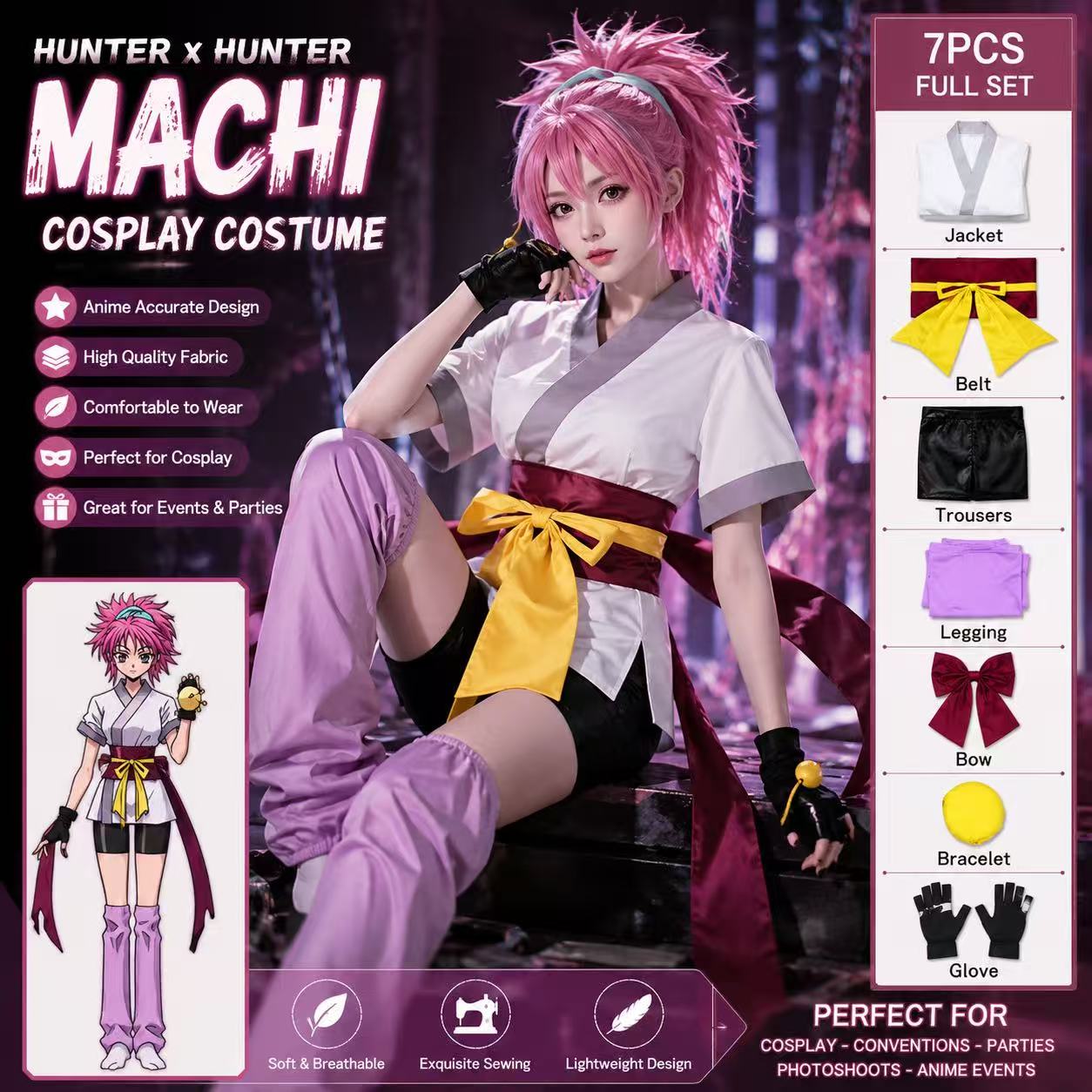 Fantasia de Cosplay Hunter X H - Hunter X Hunter Uniform avaliação e preço